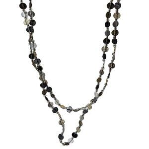 Chicos Metallic Beaded Necklace Two Strand Multicolor Beads Fashion Jewelry